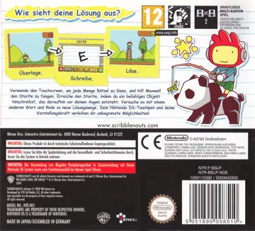 Scribblenauts (Europe) (En,Sv,No,Da,Fi) box cover back